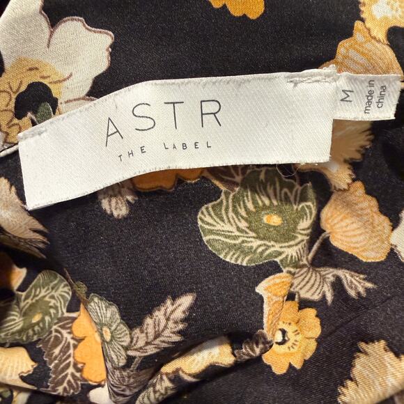 ASTR Floral Long Sleeve V Neck Blouse Top Medium Romantic Cottagecore Fall Chic - Picture 6 of 9